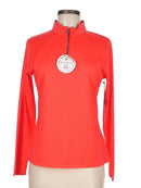 New Tail Activewear Women's Red Mock Zip Long Sleeve Golf Top Size M MSP$95-1