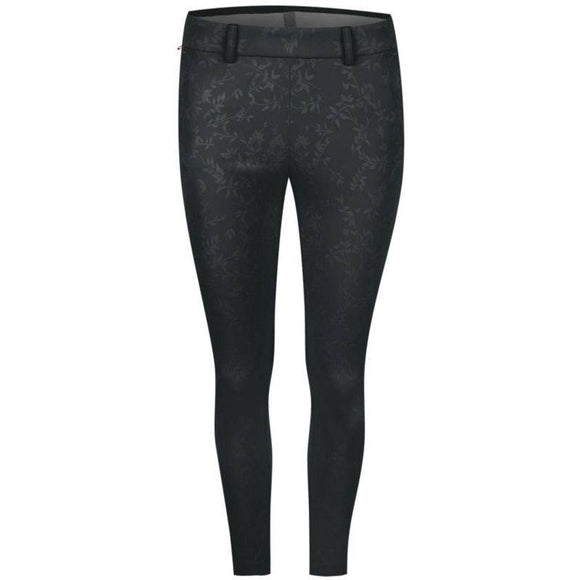 New Kjus Women's Black Ice Embossed 7/8 Golf Tregging Size L MSP$159