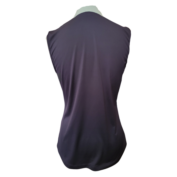 Fairway & Greene Navy Sleeveless Golf Polo w/ Seersucker Trim & Logo Size S  MSp$125