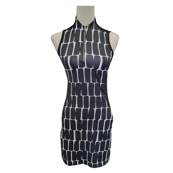 Tail Activewear Black & White Block Print Sleeveless Golf Dress Size XXS MSP$110