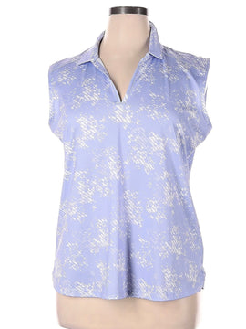 Pebble Beach Women's Purple Print Sleeveless Golf Top Size XL