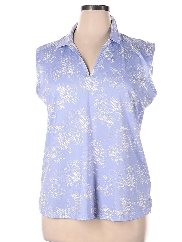 Pebble Beach Women's Purple Print Sleeveless Golf Top Size XL