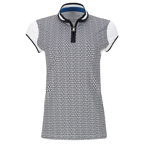 New Lohla Sport The Trevi Cap Sleeve Golf Top Navy/White MSP$130