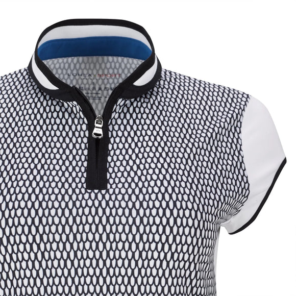 New Lohla Sport The Trevi Cap Sleeve Golf Top Navy/White MSP$130