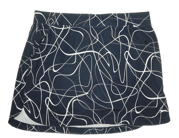 Slazenger Navy & White Scribble Print Golf Skort Size L