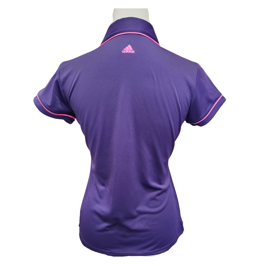 New Adidas Purple Women's Golf Polo w/ Hot Pink Accents Size S - 0