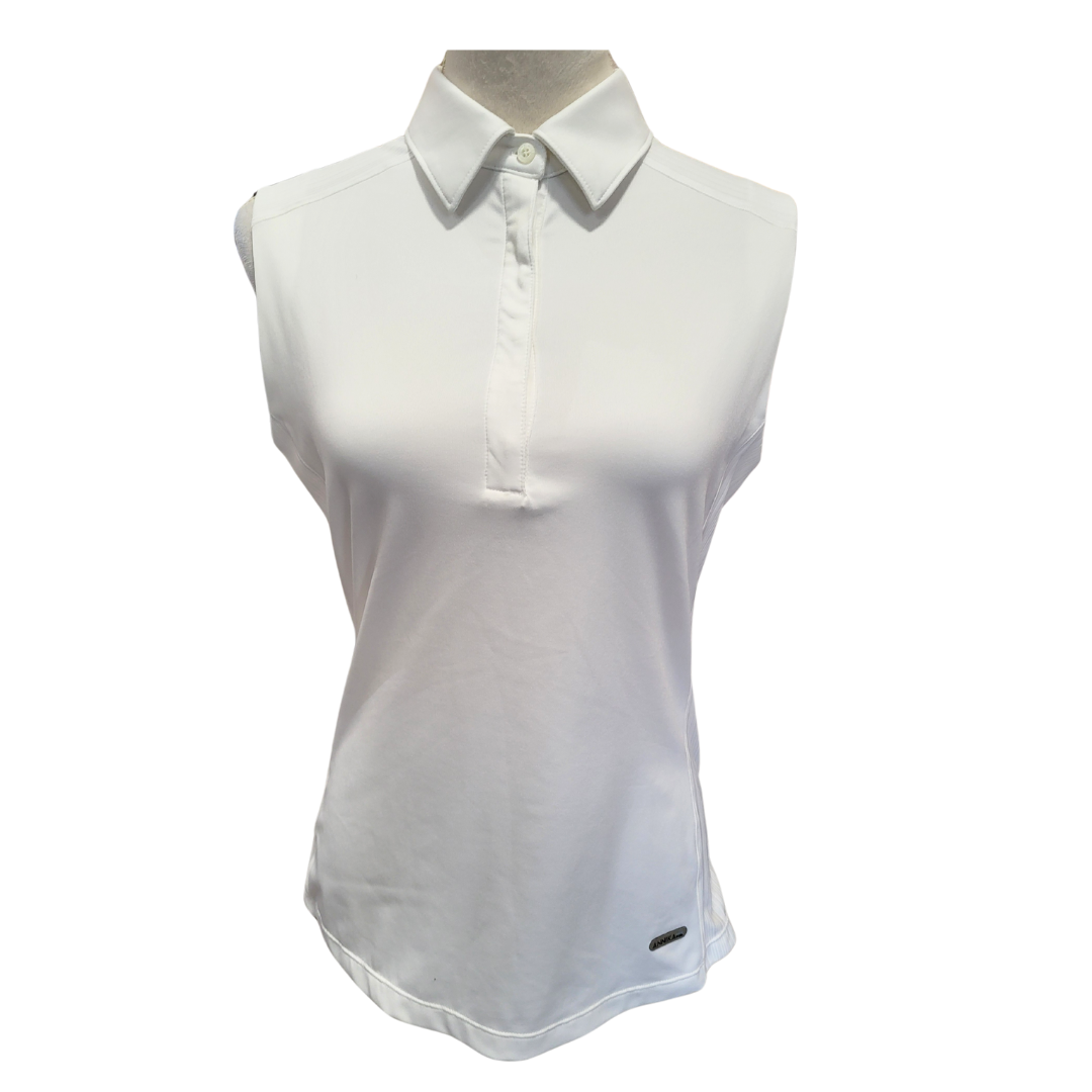 Annika by Cutter & Buck White Women's Sleeveless Golf Polo Size S