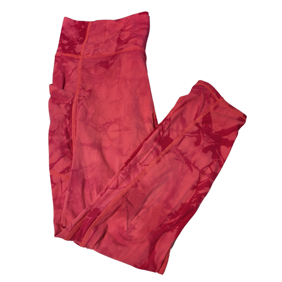 Fabletics Pink & Coral Oasis Tie-Dye Leggings Size M
