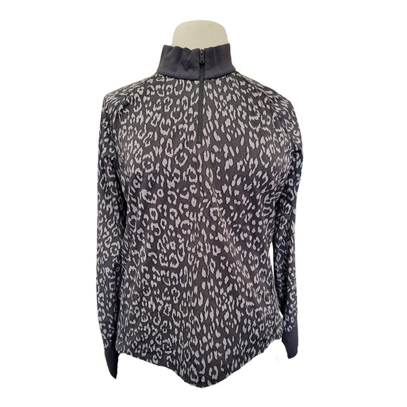 Ralph Lauren Black & Gray Animal Print 1/4 Zip Women's Pullover Size XXL