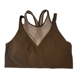 Lululemon Antique Brass Duo Strap Mesh Sports Bra Size 8