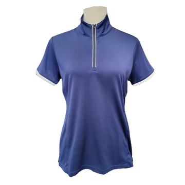 EP NY Women's Navy Zip Golf Polo w/ White Trim Size M MSP$84