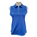 Tail Women's Kyrah Sleeveless Zip Golf Polo Victoria BLue - Size M MSP$95-1