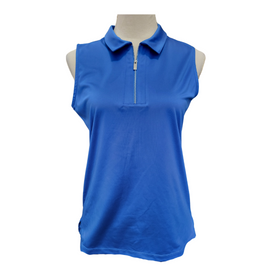 Tail Women's Kyrah Sleeveless Zip Golf Polo Victoria BLue - Size M MSP$95
