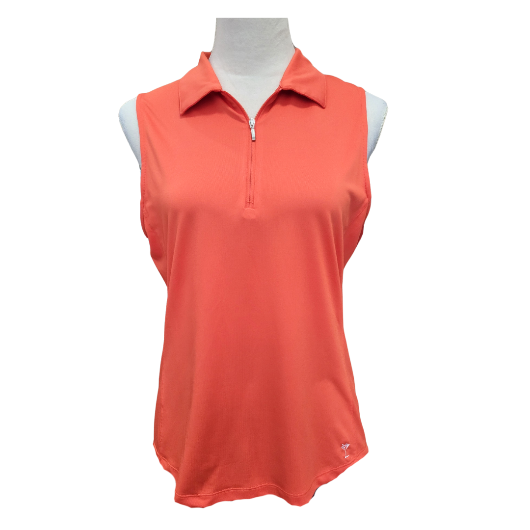 Golftini Women's Orange Sleeveless Golf Polo Size M MSP$90
