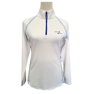 Ralph Lauren RLX White Women's Zip Pullover w/ Blue  & Logo Size S MSP$168