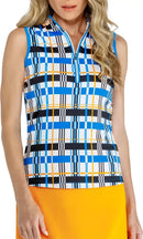 Tail Activewear Shylah Sleeveless Golf Top - Matrix Grid MSP$96-1