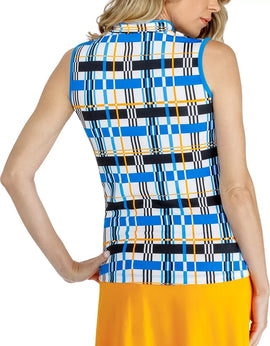 Tail Activewear Shylah Sleeveless Golf Top - Matrix Grid MSP$96 - 0