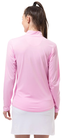 New San Soleil Pink Sunglow Zip Mock Size L MSP$104 - 0