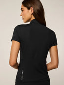 New Greyson Women's Black Short Sleeve Halley Quarter Zip Golf Top MSP$118-3