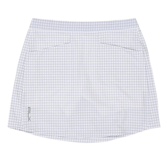 New Ralph Lauren RLX Aim 4-Way Stretch Purple Gingham Golf Skort Size L MSP$148