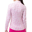 New SanSoleil Ladies & Plus Size SOLCOOL Print Long Sleeve Zip Mock Golf Sun Shirts - Play 4 Pink MSP$104-2