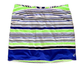 Women's Jofit Blue, White & Lime Striped Mina Jersey Golf Skort Size M. MSP$90