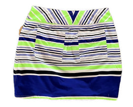 Women's Jofit Blue, White & Lime Striped Mina Jersey Golf Skort Size M. MSP$90 - 0