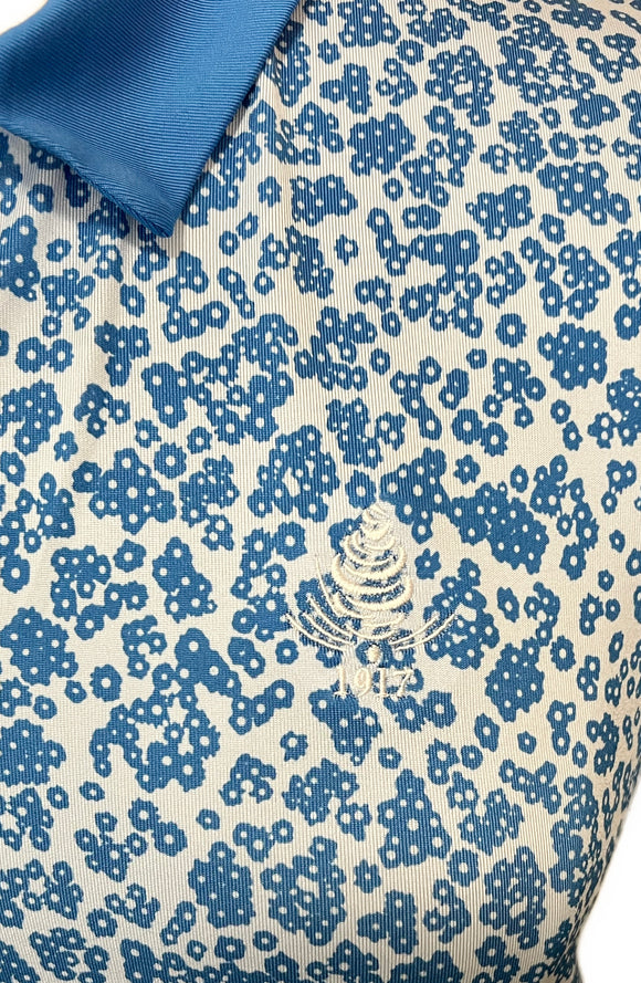 New Under Armour Blue Floral Golf Polo w/ Logo  Size L. MSP$65