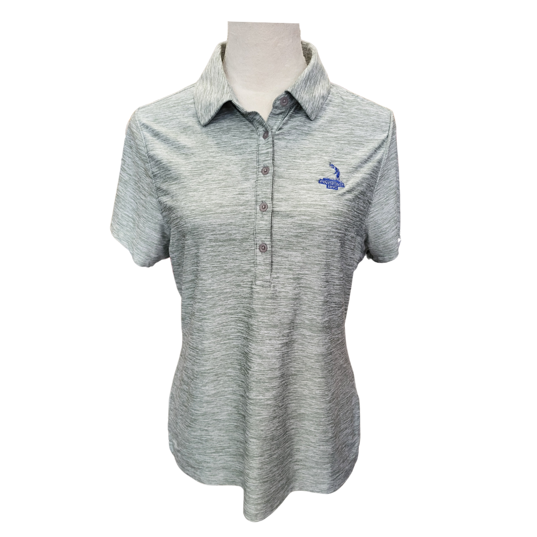 Under Armour Women's Gray Heather Golf Polo w/ Pinehurst Logo Size M