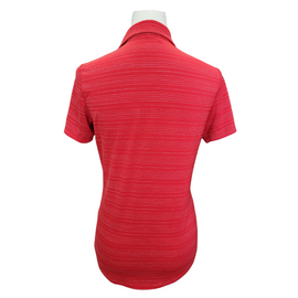 Adidas Women's Red Microdot Stripe Golf Polo w/ Logo Size S - 0