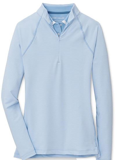 Peter Millar Women's Sugar Stripe Raglan Golf Pullover Cottage Blue Size M MSP$130