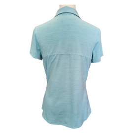 Puma Women's Light Blue Heather V-neck Golf Polo Size S MSP$55 - 0