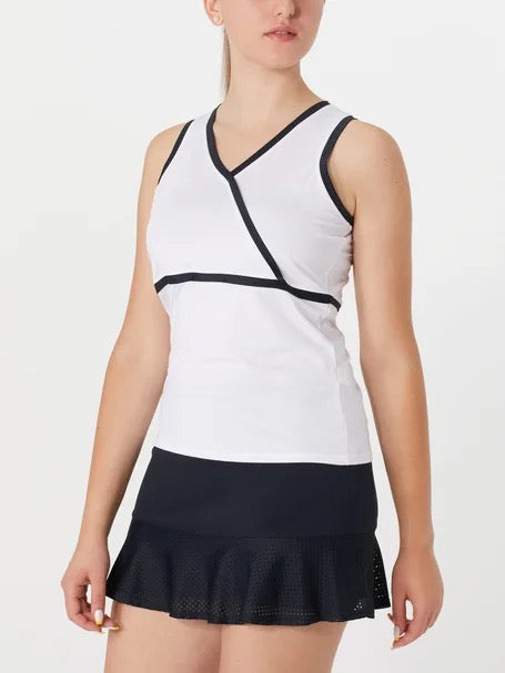 Tail Activewear Mazikeen White & Black Tennis Tank Size L MSP$74