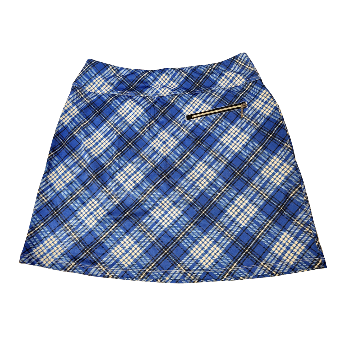 GGBlue Luxe Sport Blue & Black Plaid Women's Golf Skort Size M MSP$98 - 0