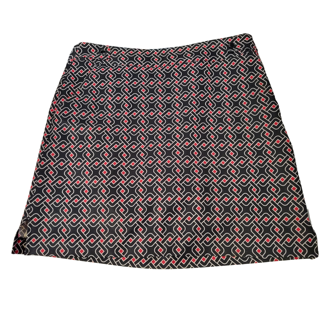 EP Pro Black, White & Red Link Print Women's Golf Skort Size 8
