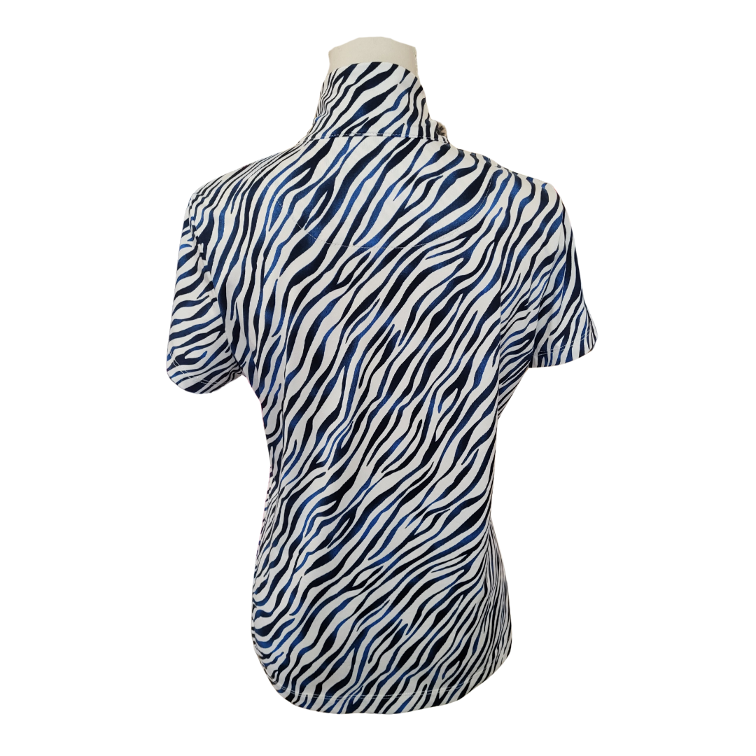 Tail Women's White & Navy Zebra Print Golf Top Size M MSP$96 - 0
