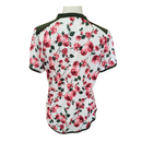 Greg Norman Women's Ivory & Green Rose Printed Short Sleeve Golf Top Size L-2