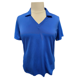 Lady Hagen Royal Blue V-Neck Women's Golf Polo Size XXL