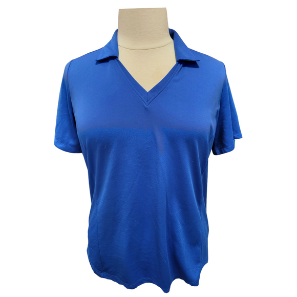 Lady Hagen Royal Blue V-Neck Women's Golf Polo Size XXL