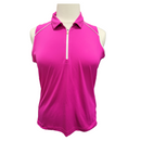 Slazenger Golf Hot Pink Women's Sleeveless Polo w/ White Trim Size XL-1