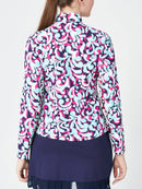 New SanSoleil Women's SolTek LUX 1/4 Zip Golf Sun Shirt  - Palazzo Fuchsia Size S MSP$104-3