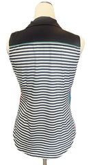 Jofit Women's Navy & White Striped Sleeveless Golf Polo Size S MSP$84-2