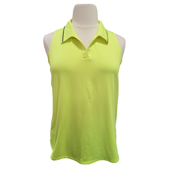 Jofit Neon Solid Sleeveless Women's Golf Polo Size XXL
