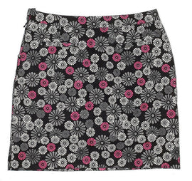 NEW Monterey Club 19.5" Black White & Pink Floral Skort Size 14