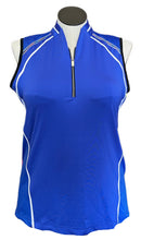 Women's Tail Royal Zip Mock Sleeveless Golf Top w/White Trim Size XL-1