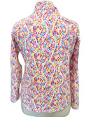 Ibkul Women's Watercolor Print Longsleeve Zip Mock Sun Shirt Size XL MSP$100-2