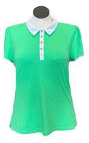 Women's Lilly Pulitzer Luxletic Green Golf Polo Size L MSP$108-1