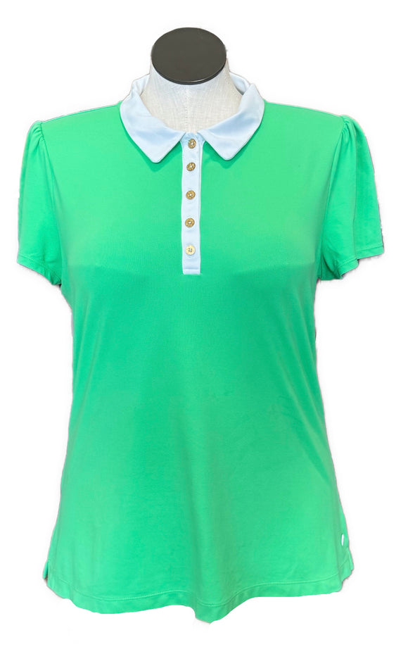 Women's Lilly Pulitzer Luxletic Green Golf Polo Size L MSP$108