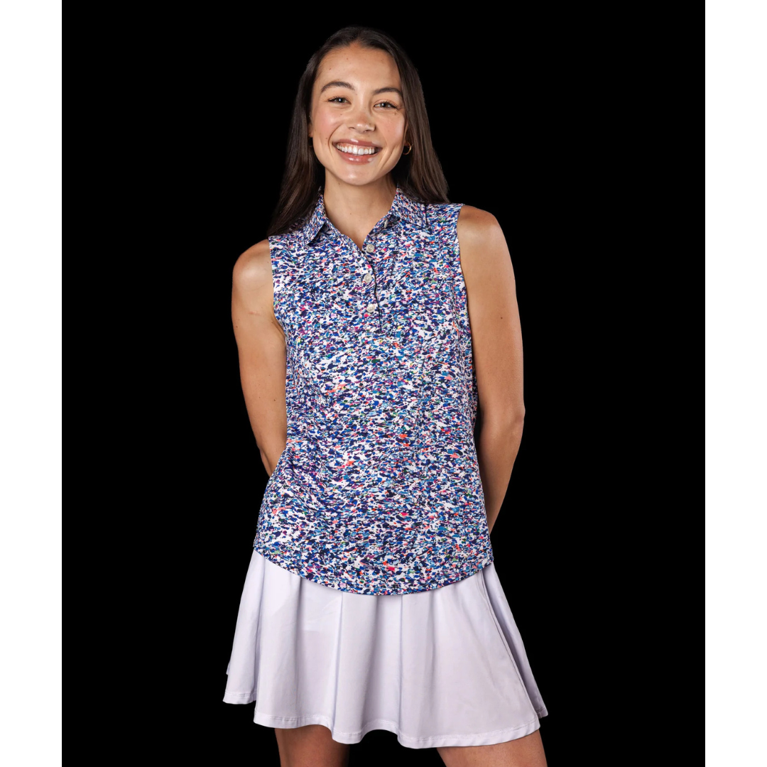 New Sunday Swagger Sleeveless Golf Polo - Colorburst - 0