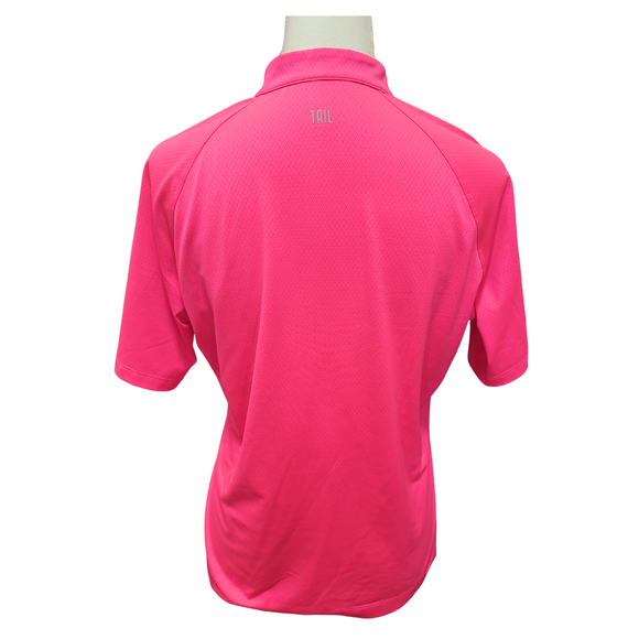 Tail Hot Pink 1/4 Zip Women's Mock Golf Polo Size M